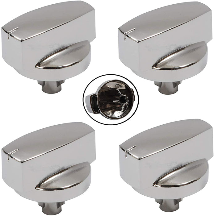 STOVES Oven Cooker Knob Function Control Switch 444445412 (Silver/Chrome) Pack of 4