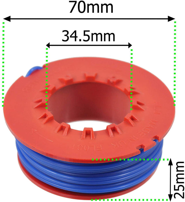 7m Cord Cutting Line & Spool for Flymo ET21 Mini Trim ST Strimmer Trimmer (Pack of 2)