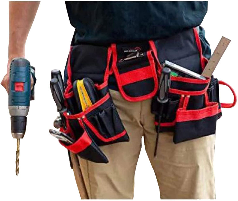 Heavy Duty 20 Pocket Double Tool Belt Pouch for DIY Trade Jobs Joiners Carpenters Builders