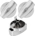 BELLING Hob Hotplate Knob Switch Chrome Silver Countryrange 444445 1000 (Pack of 3)