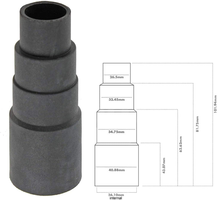 SPARES2GO Dust Extractor Port Multi Adaptor Reducer Kit Compatible with EINHELL Power Drill (Pack of 2, 26mm 30mm 32mm 35mm 38mm)