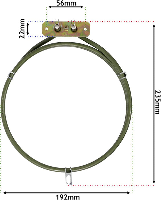 3 Turn Heater Element for Prestige Fan Oven Cooker (2500W, 230v)