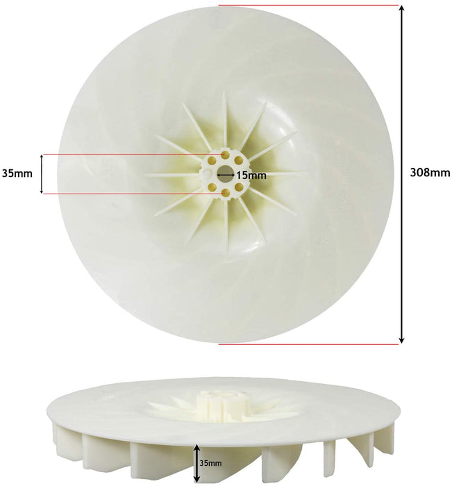 Impeller Fan for SPEAR AND JACKSON Hover Lawnmower MEH1735AE S1733EH S1836EH