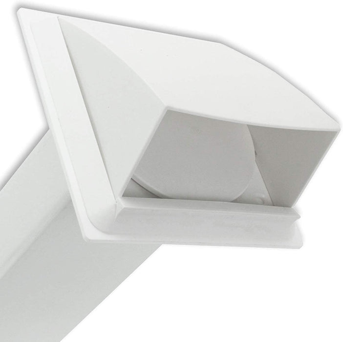 UNIVERSAL Exterior Wall Venting Kit & Extension Hose for Vented Cooker Hood Air Conditioning Tumble Dryer (5" x 3m, White)