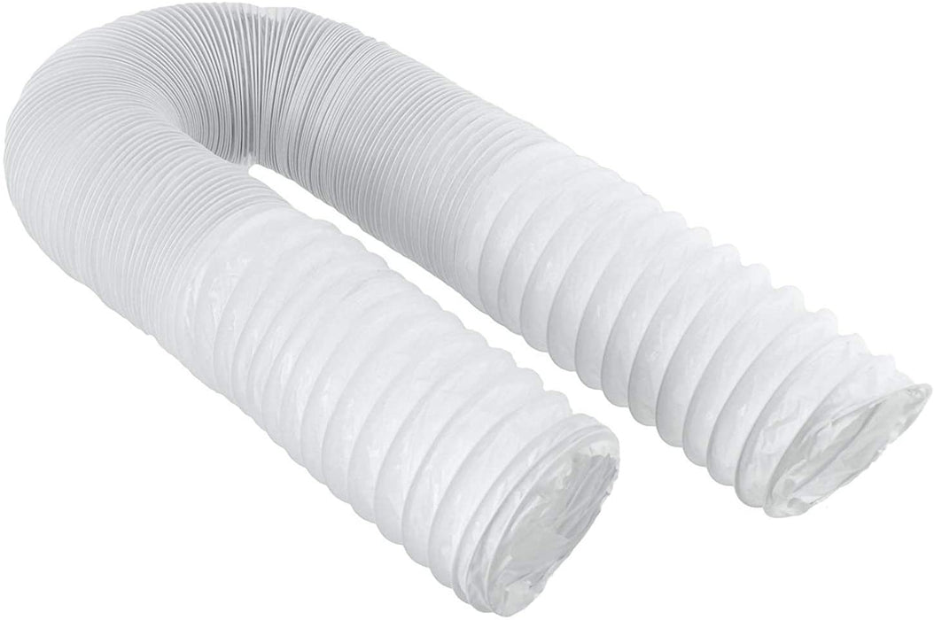 Universal 4m Vent Hose + Adapter for Tumble Dryer Ducting Flexible Exhaust Pipe White 4 Metres 4"