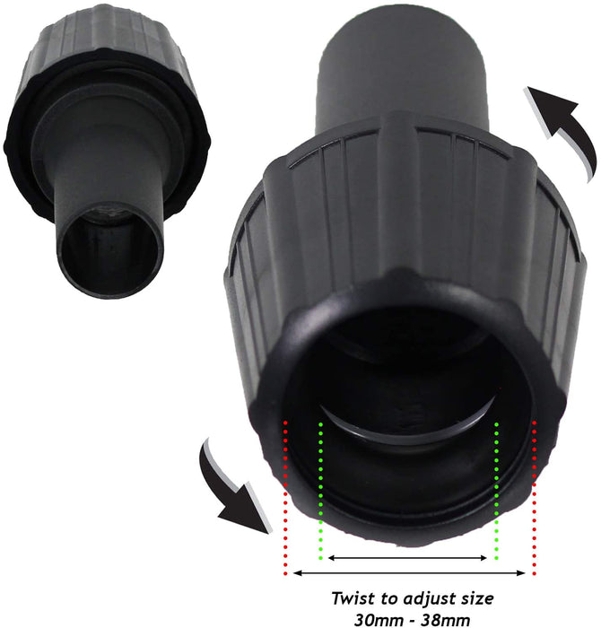 SPARES2GO Dust Extractor Port Multi Adaptor Reducer Kit Compatible with EINHELL Power Drill (Pack of 2, 26mm 30mm 32mm 35mm 38mm)