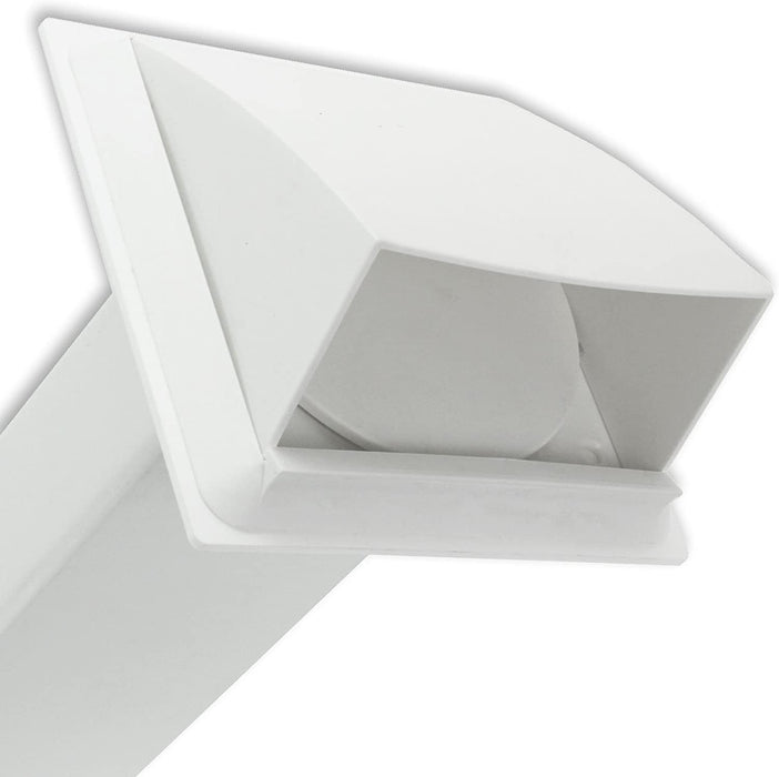Universal Wall Vent Cover Kit Tumble Dryer Hose External Pipe Outlet White 4"
