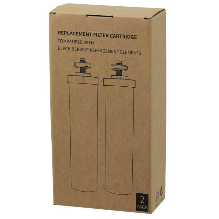 Water Filter Element for Berkey Purification System Cartridge Filters Black x 2