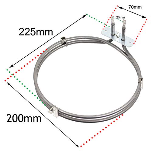 Fan Oven Element compatible with Blomberg measurements 