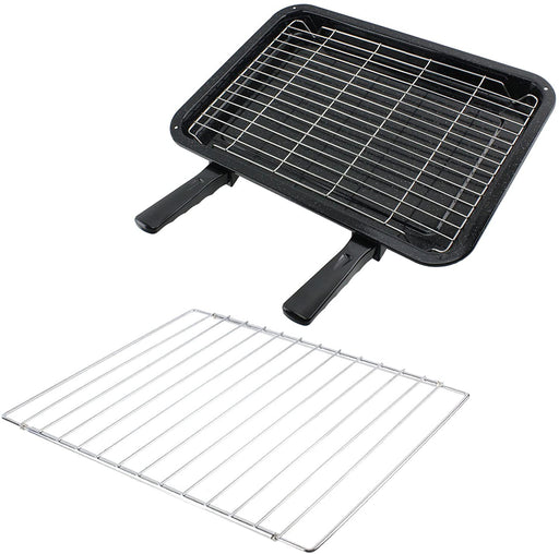 Medium Grill Pan, Rack & Dual Detachable Handles with Adjustable Shelf 