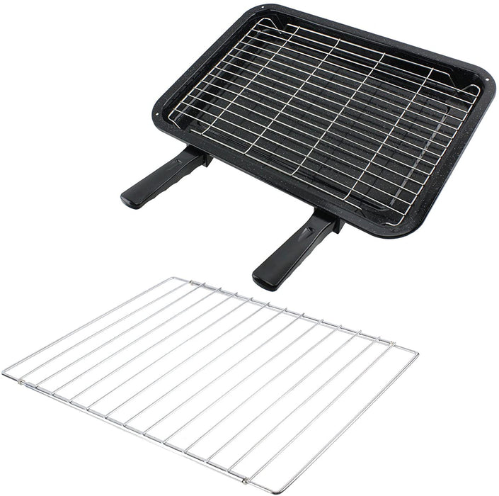 Large Grill Pan, Rack & Dual Detachable Handles with Adjustable Shelf for STOVES Oven Cookers