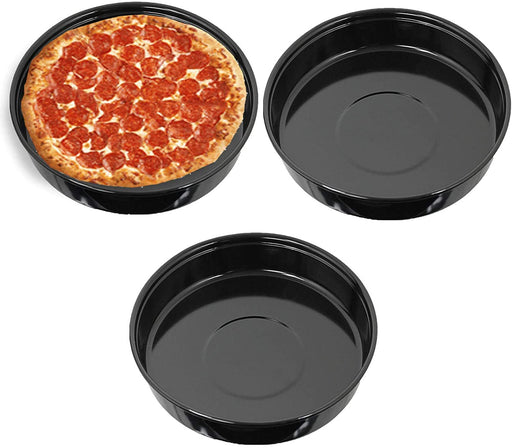 Oven Baking Roasting Tray Round Oval Tin Pan Rack Extra Large 415mm x 55mm (3 Pack)