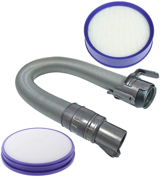 Vacuum Filter Kit + Reinforced Hose for Dyson DC27 Animal All Floors (Grey/Steel) Pre & Post Motor + Storage Bag