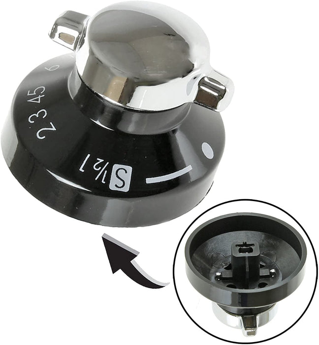 DIPLOMAT Gas Hob Oven Cooker Knob Control Switch Genuine (Black/Silver)
