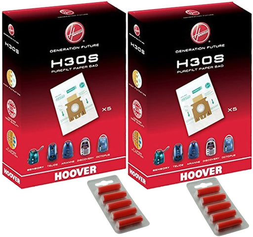 HOOVER Vacuum Cleaner H30S TELIOS ARIANNE SENSORY DISCOVERY OCTOPUS Dust Bag Genuine  09178278 (Pack of 2) + 10 Fresheners