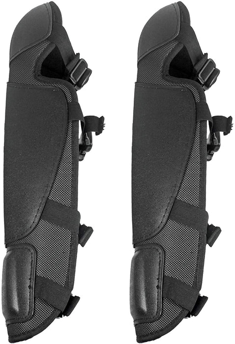 Knee & Shin Guards for Grass Strimmer / Trimmer (One Size, Black, 2 Pairs)