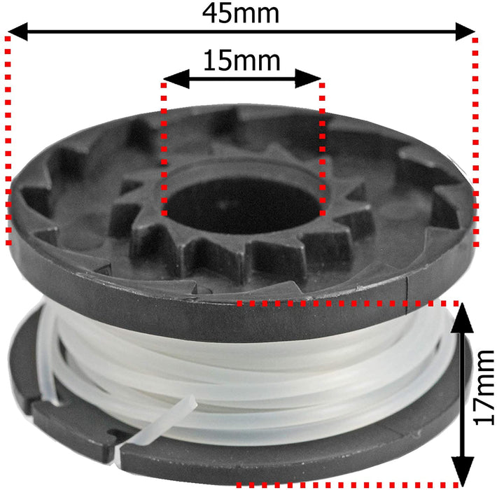 4m Spool & Line for Spear & Jackson S1825CT N0F-GT-250/18-D S3630CT Strimmer (Pack of 3)