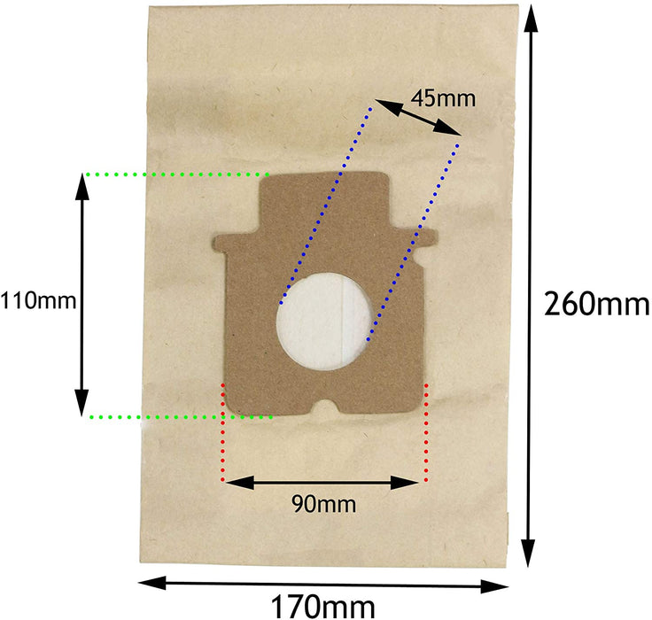 Dust Bags for Panasonic Vacuum Cleaner MC-E (Pack of 5 + 5 Fresheners)