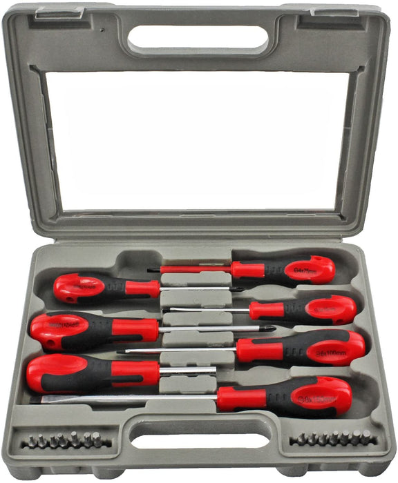 35 Piece Chrome Vanadium Magnetic Screwdriver Bit Tool Set + Cordless Rechargeable Electric Screwdriver