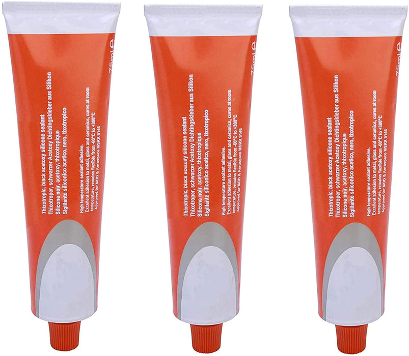 Silcoset 158 Oven Door Adhesive Silicone High Temperature Resistant Glue 75ml (Pack of 3)