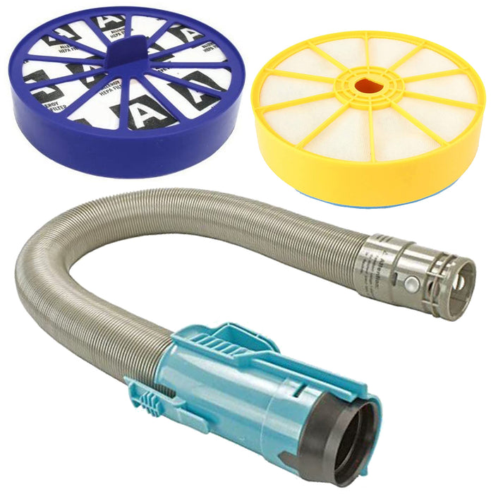 Turquoise Stretch Hoover Hose & Pre / Post Filter Kit for DYSON DC07 Vacuum Cleaner
