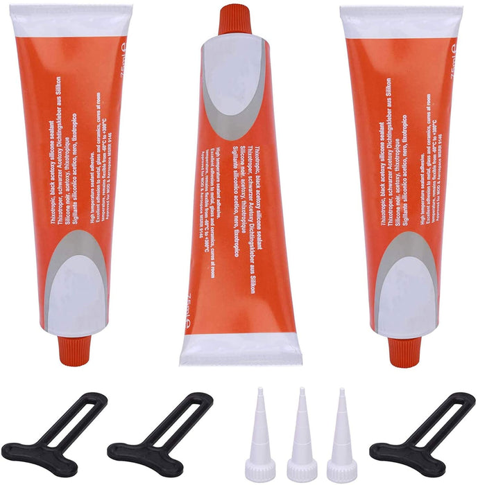 Silcoset 158 Oven Door Adhesive Silicone High Temperature Resistant Glue 75ml (Pack of 3)