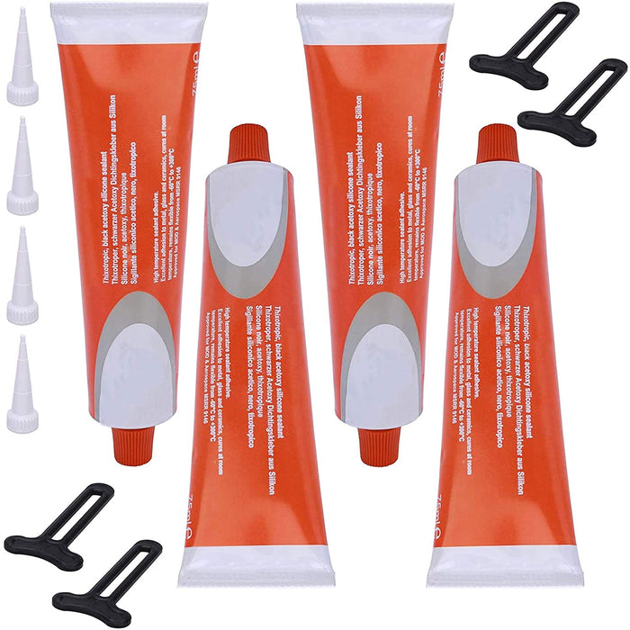 Silcoset 158 Oven Door Adhesive Silicone High Temperature Resistant Glue 75ml (Pack of 4)