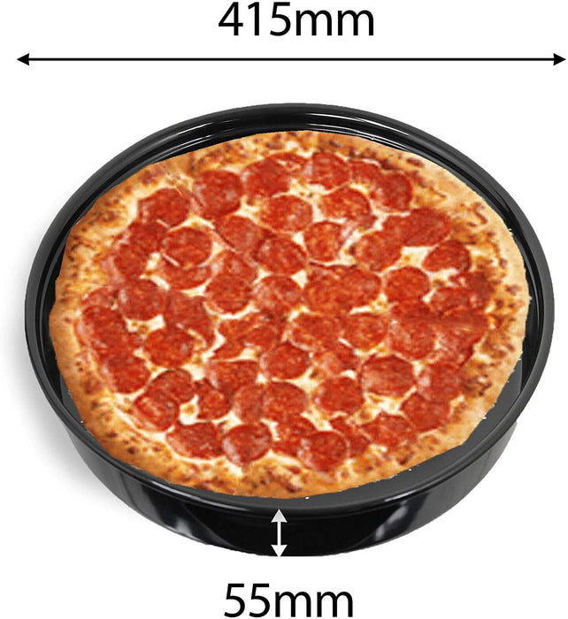 Oven Baking Roasting Tray Round Oval Tin Pan Rack Extra Large 415mm x 55mm (2 Pack)