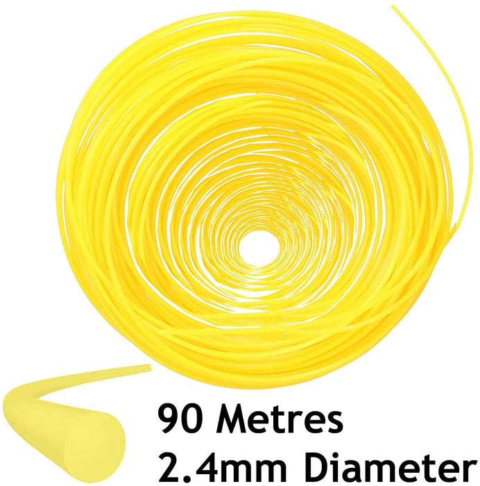 UNIVERSAL Dual Line Manual Feed Head with Bolts + 4 x 90m Refill for Strimmer/Trimmer/Brushcutter