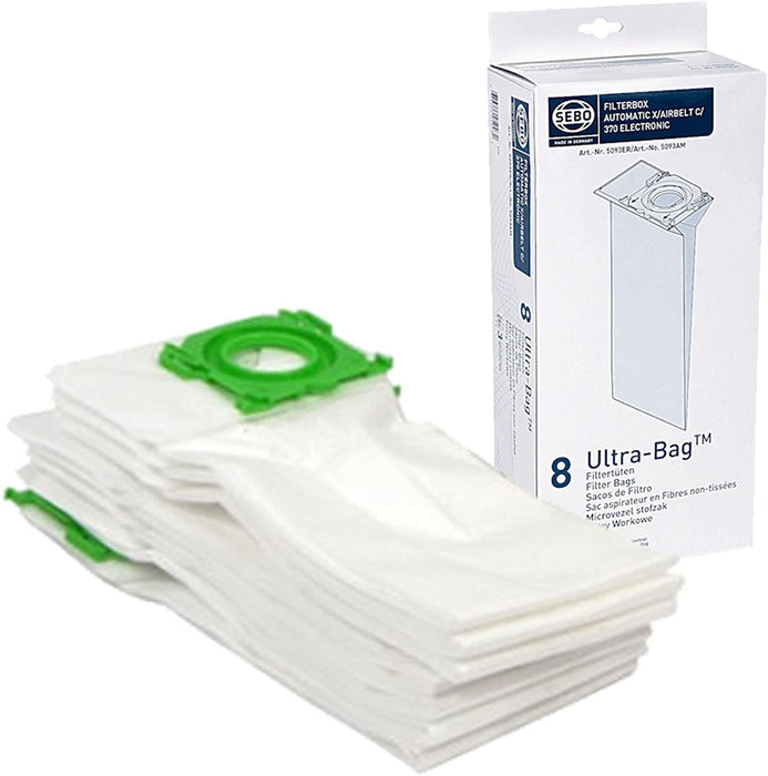 Sebo Vacuum Cleaner Ultra Dust Bags 5093ER - Automatic X Airbelt C Pack of 8