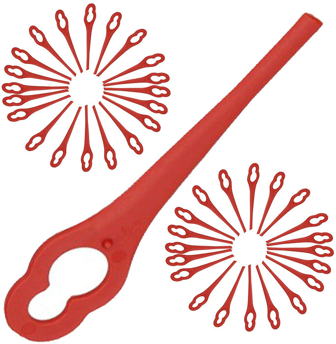 Red Plastic Blades for MAC ALLISTER MGT18 18V LI CORDLESS Strimmer Trimmer x 40