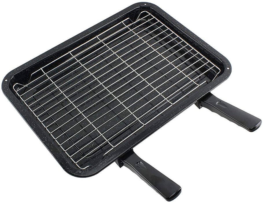 Large Grill Pan, Rack & Dual Detachable Handles with Adjustable Shelf for BAUMATIC Oven Cookers