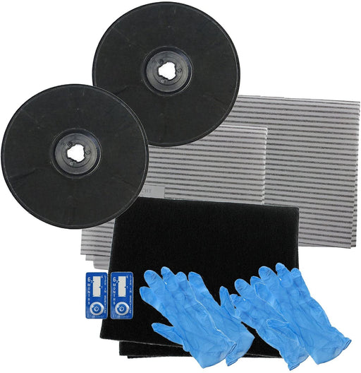 Carbon Charcoal + Grease Filter Kit for INDESIT Cooker Hood / Extractor Vent EFF57 Type (230 x 20 mm, Pack of 2)