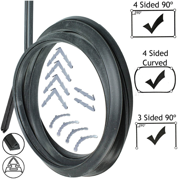 3m Cut to Size Door Seal for Logik 3 or 4 Sided Oven Cooker (Rounded or 90º Clips)