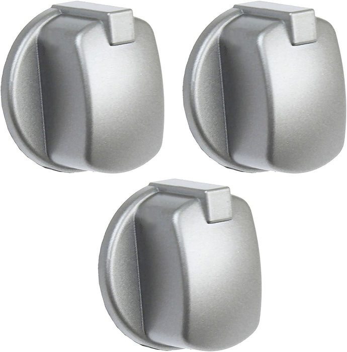 Control Knob Switch Button for HOTPOINT CIM53KCAIXGB Cooker Oven Pack of 3 (Silver/INOX)