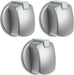 Control Knob Switch Button for HOTPOINT CIM53KCAIXGB Cooker Oven Pack of 3 (Silver/INOX)