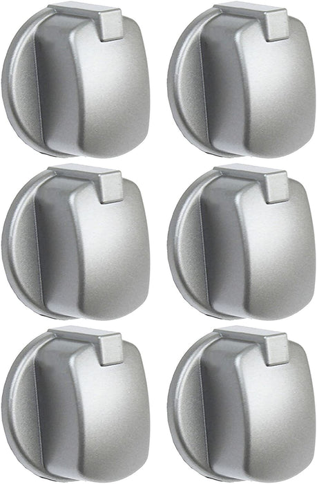 Control Knob Switch Button for INDESIT FIM Cooker Oven Pack of 6 (Silver/INOX)