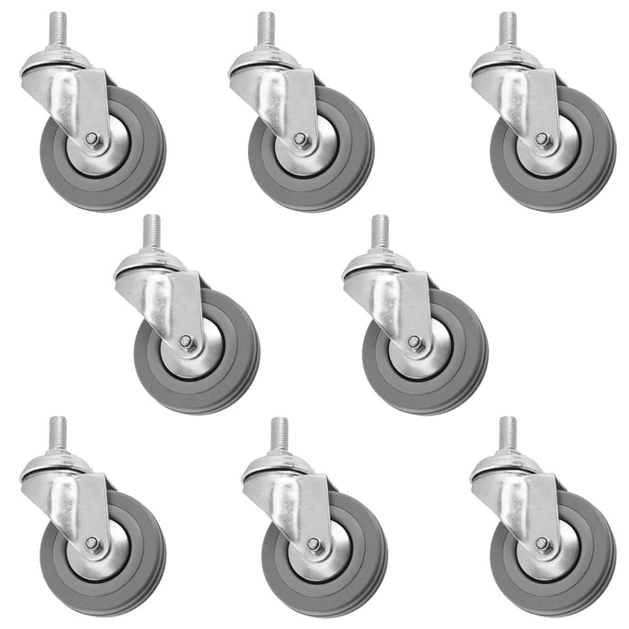 Castor Wheel Trolley 50mm M10 Threaded Swivel Non-Marking 8 x Caster Wheels Nuts