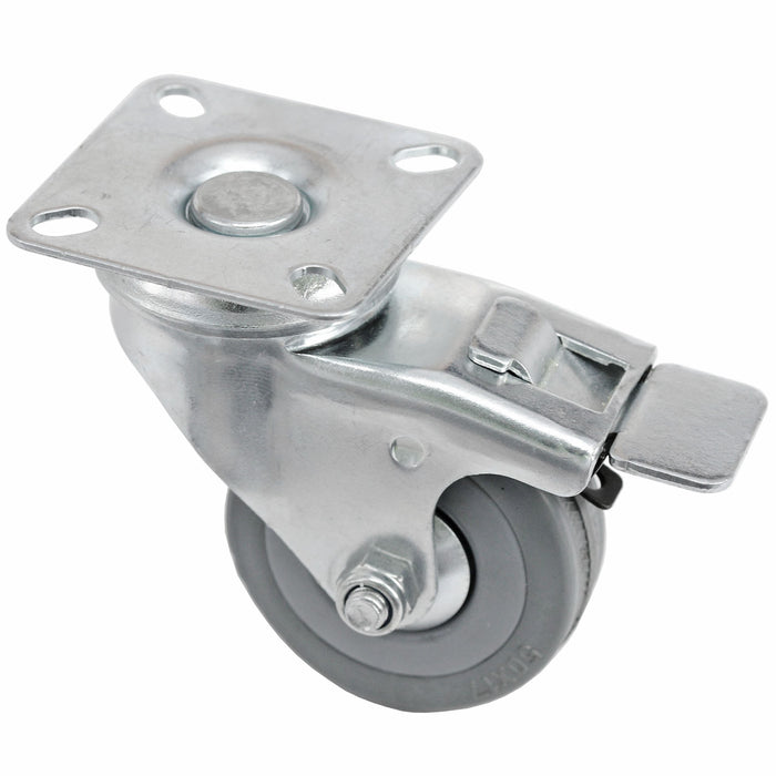 50mm Castor Wheels Trolley Furniture Swivel Caster Small Heavy Duty Braked x 2