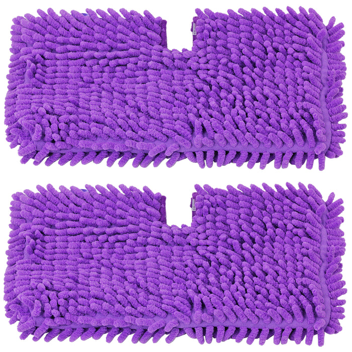 Coral Cover Pocket Pads for Shark S2901 S3455 S3501 S3502 S3601 S3701 S3901 Steam Cleaner Mop (Pack of 2, Purple)