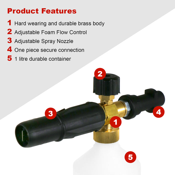 Spray Bottle for KARCHER Snow Foam Nozzle + Patio & Deck Cleaner Detergent