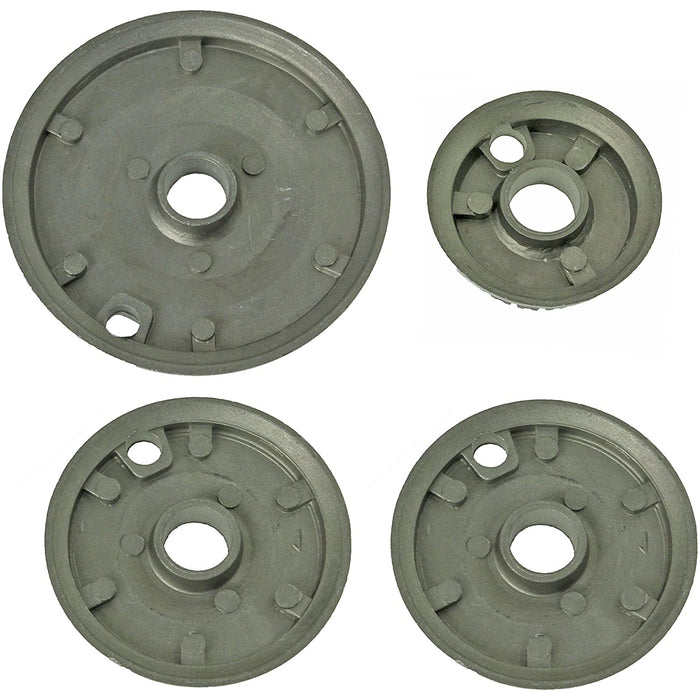 Non Universal Oven Cooker Hob Gas Burner Crown & Flame Cap Kit - Small, 2 Medium & Large, 55mm - 100mm