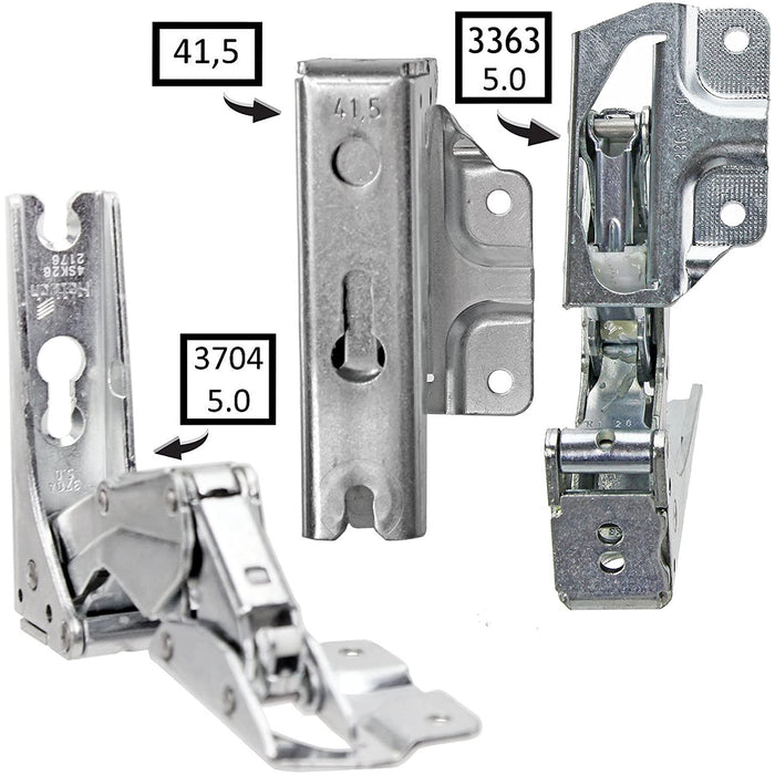Door Hinge for HOTPOINT Fridge Freezer - 3363 3362 5.0 41,5 Integrated Left and Right Hinges Pair