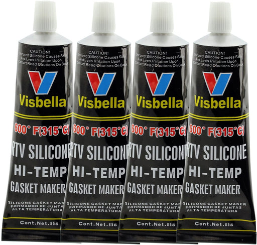 Visbella Silicone Engine Repair Gasket Seal Maker High Temperature Heat Resistant from -80ºF to 600ºF (Black, Pack of 4)