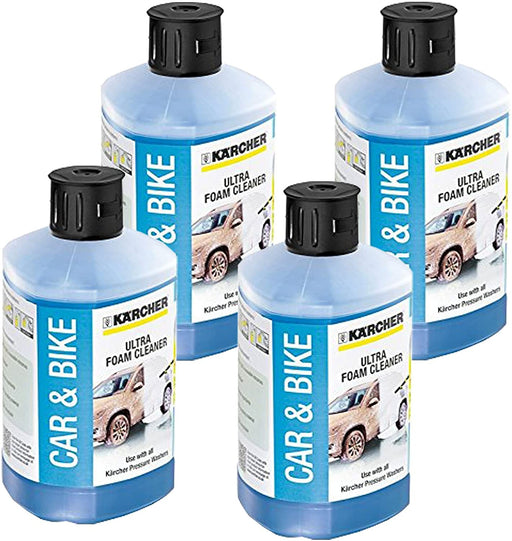 Karcher Car & Bike Ultra Snow Foam Presure Washer Cleaner Detergent (Pack of 4 x 1 Litre Bottles) 6.295-743 62957430