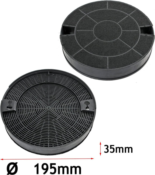 Charcoal Carbon Vent Filter for IKEA Cooker Hood (195 mm x 35 mm, Pack of 2)