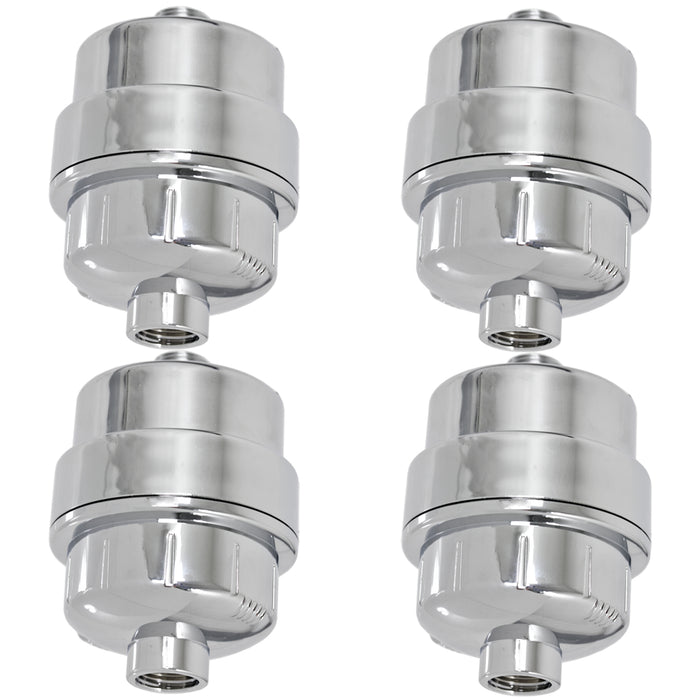 UNIVERSAL Shower Head Filter Chrome Steel Effect Hard Water Purifier Softener (Pack of 4)