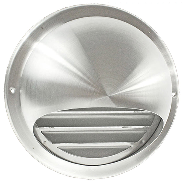 Stainless Steel Round Bull Nosed External Extractor Wall Vent Outlet with Insect Mesh Grille (5" / 125mm)
