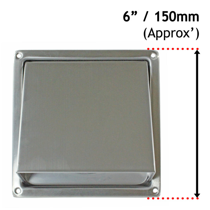 Stainless Steel External Wall Air Vent Non Return Flap Outlet (4" / 100mm)