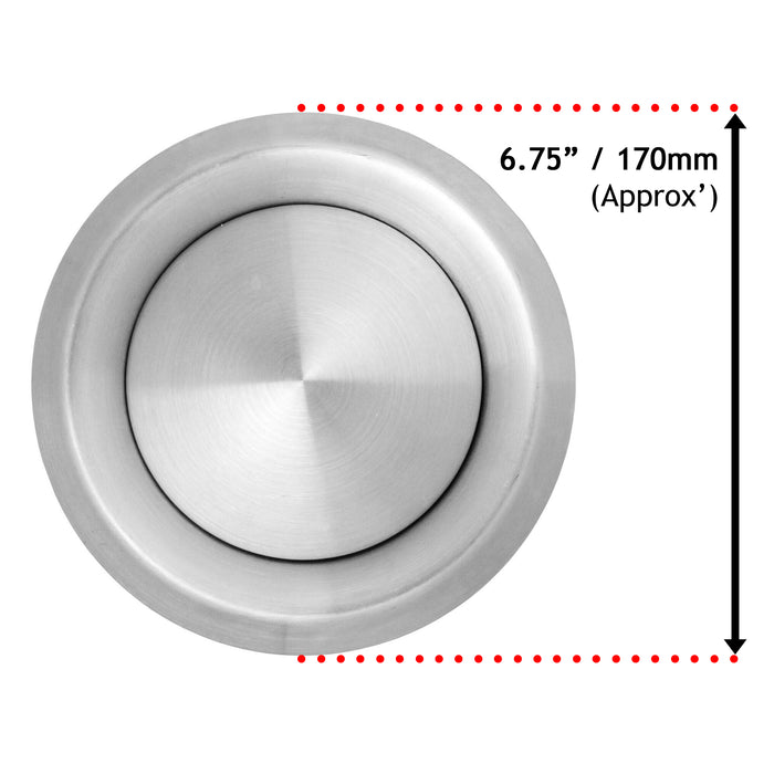 Stainless Steel Round Ceiling Extractor Exhaust / Supply Wall Vent (5" / 125mm)